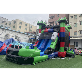 Best Bouncy Castle Inflatable Block Dual Lane Combo Backyard Bounce House With Slide