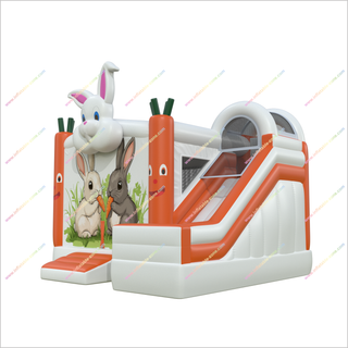 Adorable Bunny Jumping Castle Slides Combo Joy Inflatable Outdoor Playground Bounce House And Slide For Sale