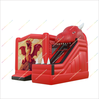 Red Dragon Jumping Castle Slide Hire Inflatable Outdoor Games Bouncy House With A Slide Combo Cool - Inflatable-Zone