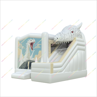 White Dragon Bouncy Castles And Slides Park Combo Bounce House With Slide Rentals Inflatables Toys - Inflatable-Zone