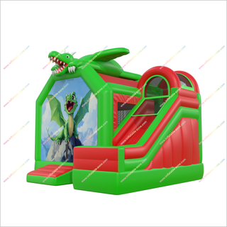 Dragon Themed Bouncy House And Slide Large Combo Bounce Castle With Slide Inflatable For Rent Near Me - Inflatable-Zone