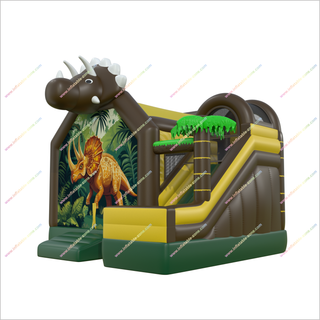 Dinosaur Themed Party Large Bouncy Castle Slide Inflatable Triceratops Bouncing House With Slide Combo Products