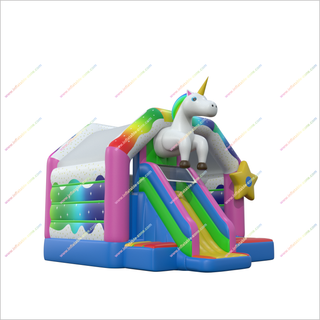 Unicorn Magical Small Bouncy Castle Slide Combo Event Bouncer And Slide Inflatable House Rental Near Me