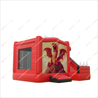 Red Dragon Jumping Castle Slide Hire Inflatable Outdoor Games Bouncy House With A Slide Combo Cool - Inflatable-Zone