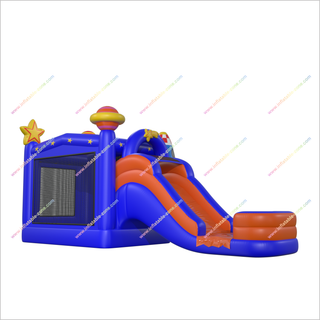 Commercial Space Inflatable Bounce House Water Slide Combo Price Fun Event Jumping Castle And Water Slide Hire