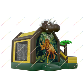 Dinosaur Themed Party Large Bouncy Castle Slide Inflatable Triceratops Bouncing House With Slide Combo Products