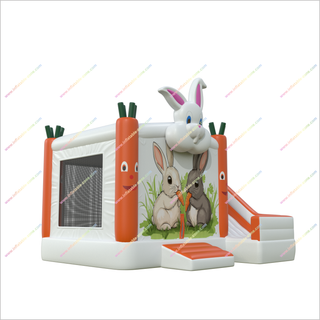 Adorable Bunny Jumping Castle Slides Combo Joy Inflatable Outdoor Playground Bounce House And Slide For Sale