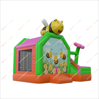 Bee Themed Inflatable Castle And Slide Flower Combo Bouncy House Slide Inflatable For Party