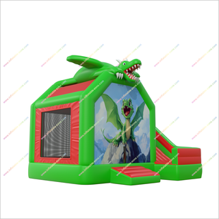 Dragon Themed Bouncy House And Slide Large Combo Bounce Castle With Slide Inflatable For Rent Near Me - Inflatable-Zone