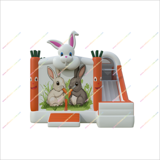 Adorable Bunny Jumping Castle Slides Combo Joy Inflatable Outdoor Playground Bounce House And Slide For Sale