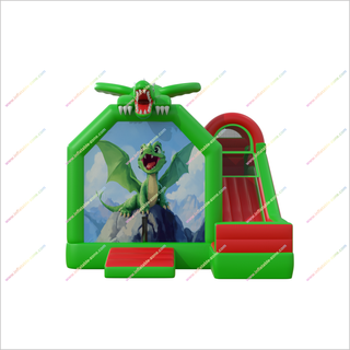 Dragon Themed Bouncy House And Slide Large Combo Bounce Castle With Slide Inflatable For Rent Near Me - Inflatable-Zone