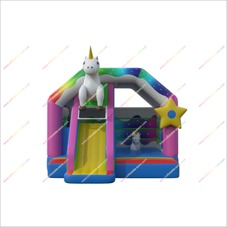 Unicorn Magical Small Bouncy Castle Slide Combo Event Bouncer And Slide Inflatable House Rental Near Me