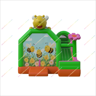 Bee Themed Inflatable Castle And Slide Flower Combo Bouncy House Slide Inflatable For Party