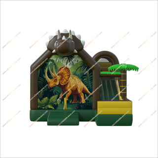 Dinosaur Themed Party Large Bouncy Castle Slide Inflatable Triceratops Bouncing House With Slide Combo Products