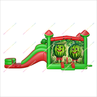 Inflatable Watermelon Jumpy House Water Slide Combo Exercises Bouncy Castle Slide Water Inflatable Small Swimming Pool - Inflatable-Zone