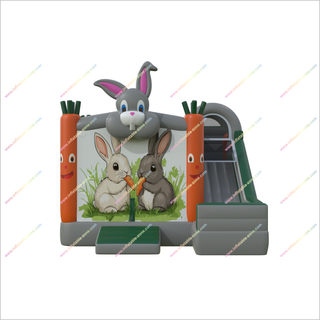 Charming Bunny Bounce Houses And Slides Combo Offers Big Inflatable Park Bouncy Castle With Slide Rental