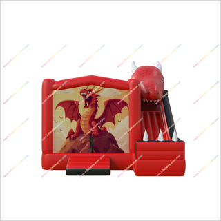 Red Dragon Jumping Castle Slide Hire Inflatable Outdoor Games Bouncy House With A Slide Combo Cool - Inflatable-Zone