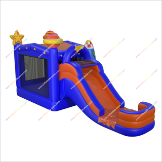 Commercial Space Inflatable Bounce House Water Slide Combo Price Fun Event Jumping Castle And Water Slide Hire