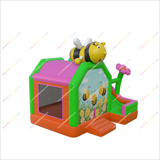 Bee Themed Inflatable Castle And Slide Flower Combo Bouncy House Slide Inflatable For Party