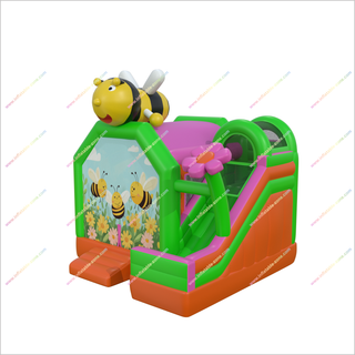 Bee Themed Inflatable Castle And Slide Flower Combo Bouncy House Slide Inflatable For Party