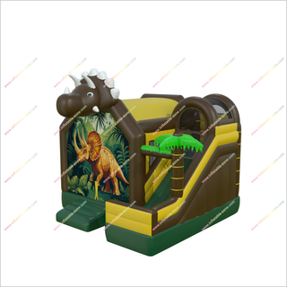 Dinosaur Themed Party Large Bouncy Castle Slide Inflatable Triceratops Bouncing House With Slide Combo Products