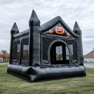 Black Jumping Castle Inflatable Playground Equipment Halloween Yard Inflatables Pumpkin Bounce House For Rent