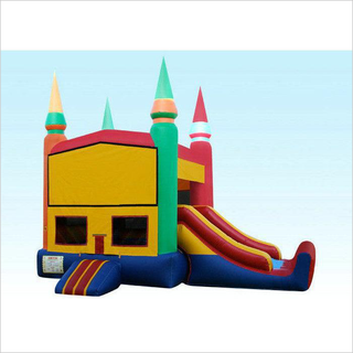 22Ft Rainbow Module Castle Inflatable Bouncer Combo With Digital Printing