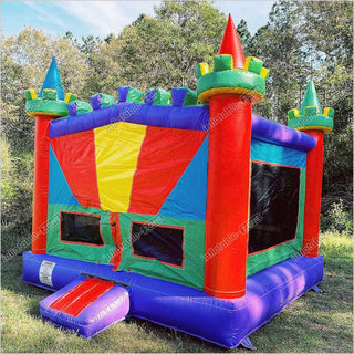 Rainbow Bouncy Castle Play Yard Inflatable Bouncer Best Commercial Inflatable Jump House Birthday Party