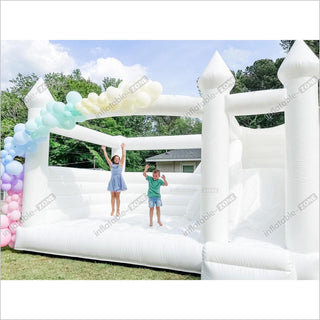 White Bounce House With Slide