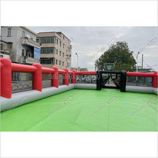 Outdoor Inflatable Football Pitch Playground Giant Inflatable Soccer Field For Inflatable Sports Game