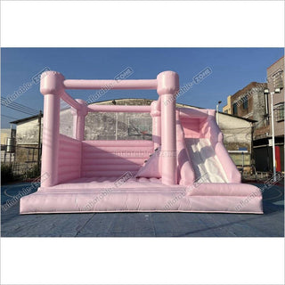 Pink Bounce House Combo Commercial Inflatable Slide Wedding Jumping Castle For Wedding Birthday Party