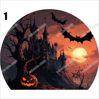 Halloween Haunted Snow Globe Inflatable Airquee Snow Globe Outdoor Inflatable Snow Globe With Blowing Snow