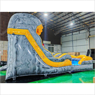 Single Lane Wave Inflatable Water Slide Commercial Party Big Waterslide With Splash Pool For Kids