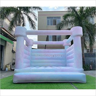 Commercial Tie Dye Inflatable Wedding Castle White Jumper Bouncer Colorful Bounce House For Party And Events