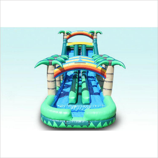 Rainbow Big Inflatable Water Slides , Kids / Adults Blow Up Slip And Slide