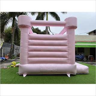 Custom Commercial Pastel Pink Inflatable Bouncy Jumping Castle White Bounce House