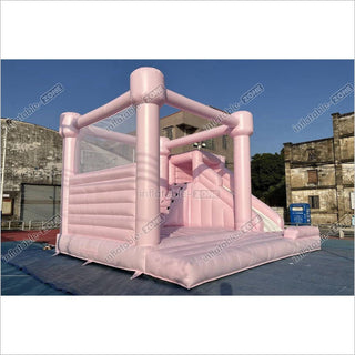 Pink Bounce House Combo Commercial Inflatable Slide Wedding Jumping Castle For Wedding Birthday Party