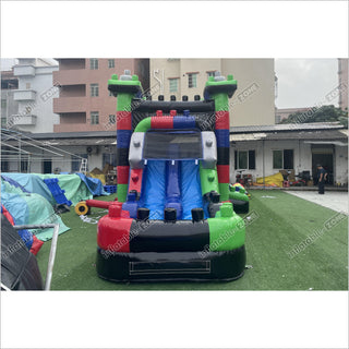 Best Bouncy Castle Inflatable Block Dual Lane Combo Backyard Bounce House With Slide