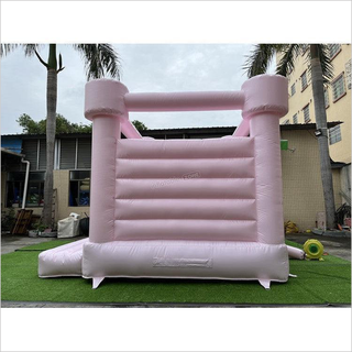 Custom Commercial Pastel Pink Inflatable Bouncy Jumping Castle White Bounce House