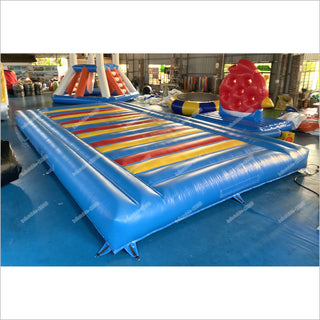 Colorful Rainbow Large Outdoor Inflatable Jumping Pad For Kids Inflatable Jump Bag Mat