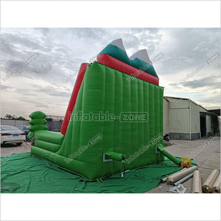 Inflatable Forest Theme Climbing Wall Bouncer Red And Blue Inflatable Sports Climbing Game