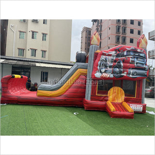 Inflatable Truck Bounce House Slide Combo Adventure All Fun Bouncing Castle Jumping House