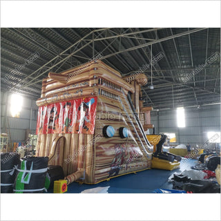 Inflatable Pirate Ship Slide Bouncy House Blow Up Slide Jumper