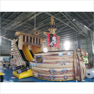 Inflatable Pirate Ship Slide Bouncy House Blow Up Slide Jumper