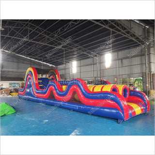 Inflatable Obstacle Course Bouncy Race With Obstacles Bounce House