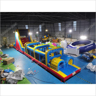 Team Playground Inflatable Obstacle Course Best Blow Up Backyard Climbing Bouncy Castle House