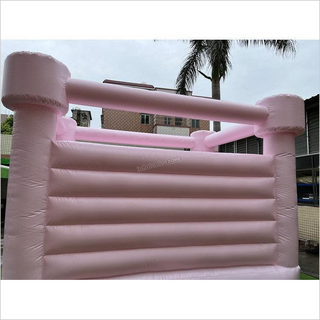 Custom Commercial Pastel Pink Inflatable Bouncy Jumping Castle White Bounce House