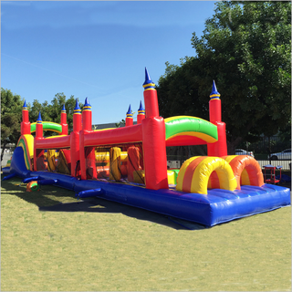 Rainbow Titan Outdoor Obstacle Course Near Me Amusement Park Theme Park Bouncy Castle Obstacle Course For Sale