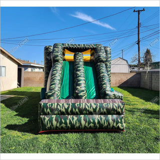 Inflatable Camouflage Bounce House With Slide For Kids, Outdoor Bounce Castle For Event