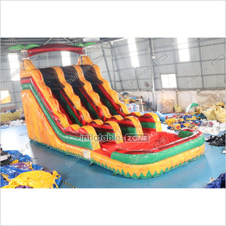 Tropical Giant Inflatable Slide With Pool Commercial Combo Large Inflatable Slides For Kids And Adults